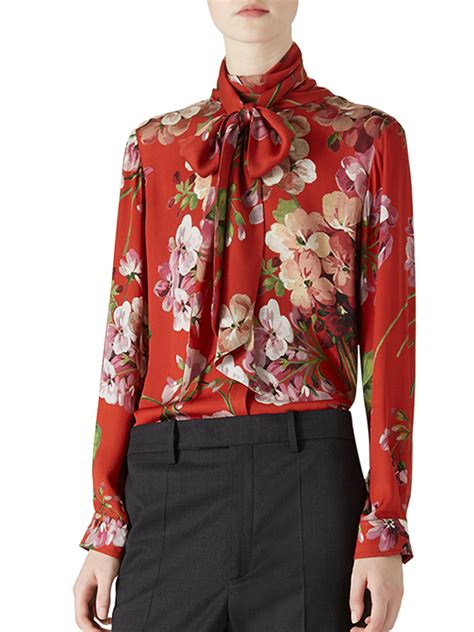 floral gucci shirts|gucci chiffon blouse.